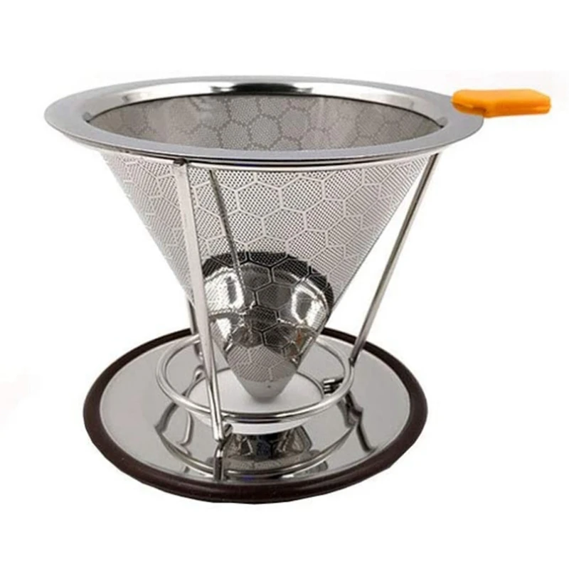 

Hot Reusable Coffee Filter Holder Washable Stainless Steel Brew Drip Coffee Filters For Espresso Manual Coffee Bean