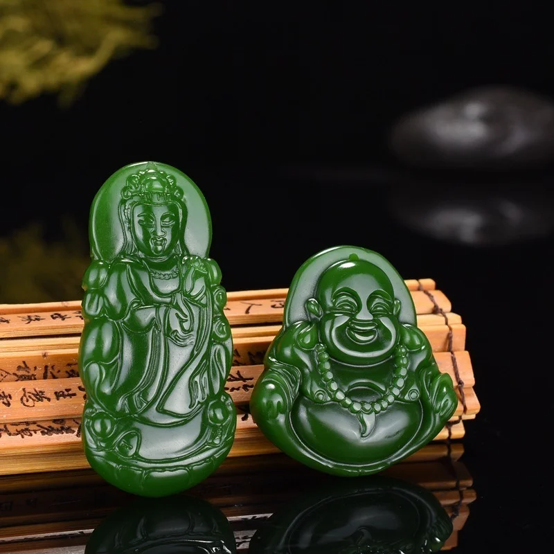 Natural Green Jade Buddha Pendant Necklace Guanyin Chinese Fashion Charm Jewelry Carved Accessories Amulet Gifts for Men Women
Natural Green Jade Buddha Pendant Necklace Guanyin Chinese Fashion Charm Jewelry Carved Accessories Amulet Gifts for Men Women
