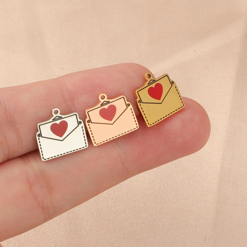 WZNB 3Pcs Stainless Steel Enamel Heart Love Envelope Charms for Jewelry Making Earring Pendant Necklace Accessories Diy Material
WZNB 3Pcs Stainless Steel Enamel Heart Love Envelope Charms for Jewelry Making Earring Pendant Necklace Accessories Diy Material