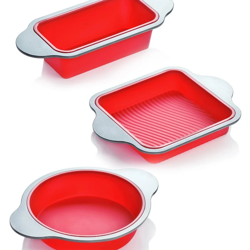 Professional Non-Stick Silicone Bakeware Set - 3 Pans 8.5" Round, Square, and Bread Loaf
Professional Non-Stick Silicone Bakeware Set - 3 Pans 8.5" Round, Square, and Bread Loaf