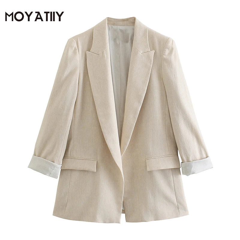 MOYATIIY Women Fashion New Blazer Coats Elegant Loose A-Line Overcoats No Button Design V-Neck Female Tops Outwear
MOYATIIY Women Fashion New Blazer Coats Elegant Loose A-Line Overcoats No Button Design V-Neck Female Tops Outwear