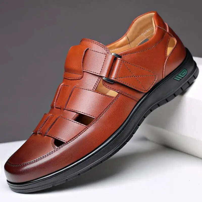 Summer Shoes for Men Hollow Out PU Leather Breathable Sandals Non-slip Flats Soft Bottom Handmade Tide Design Footwear Men Shoes
Summer Shoes for Men Hollow Out PU Leather Breathable Sandals Non-slip Flats Soft Bottom Handmade Tide Design Footwear Men Shoes