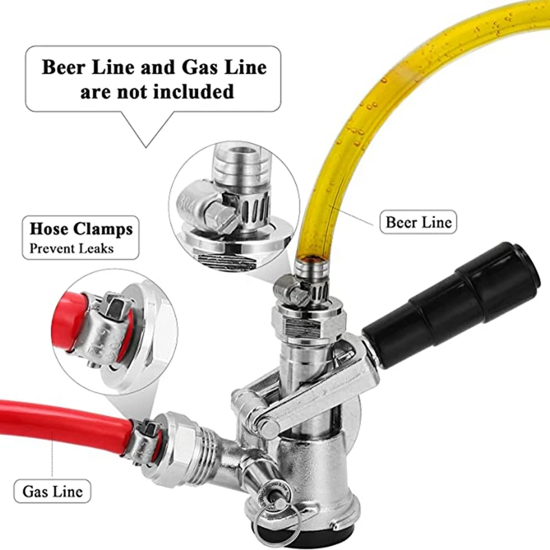 Beer Keg Coupler System Coupler Keg Tap Stainless Steel Probe Chrome-Plated Body No-Leakage Gas Check
Beer Keg Coupler System Coupler Keg Tap Stainless Steel Probe Chrome-Plated Body No-Leakage Gas Check