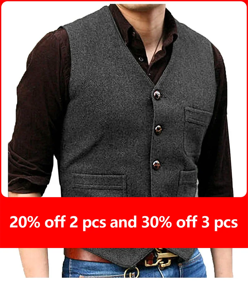Mens Suit Vest Boutique Wool Tweed Slim Herringbone Casual Men's Gentleman Business Single-breasted Vest Wedding Groom Suit Vest
Mens Suit Vest Boutique Wool Tweed Slim Herringbone Casual Men's Gentleman Business Single-breasted Vest Wedding Groom Suit Vest