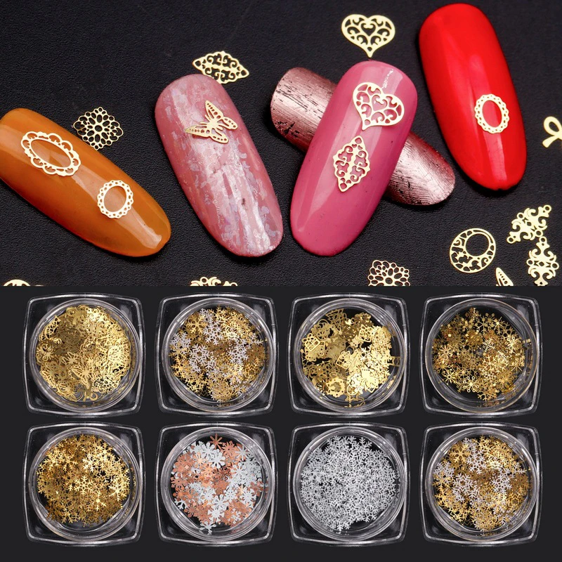 3D Hollow Slice Flakes Snowflake Butterfly Metallic Nail Sequin Christmas Manicure Decor Mixed Shaped Gold DIY Nail Art Design
3D Hollow Slice Flakes Snowflake Butterfly Metallic Nail Sequin Christmas Manicure Decor Mixed Shaped Gold DIY Nail Art Design