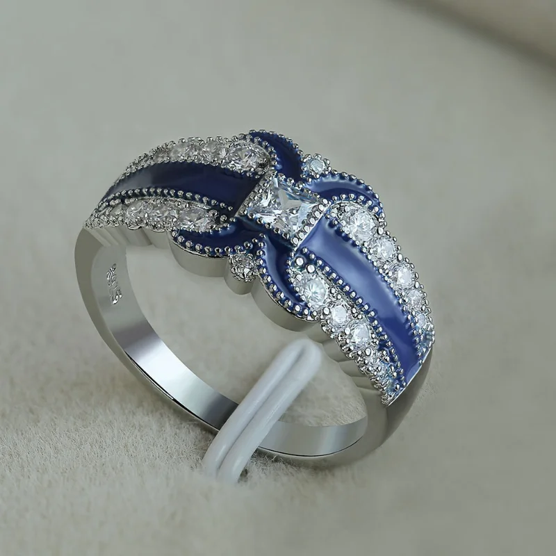 Women Blue Stone Ring Round Zircon Finger Cute Wedding Jewelry Silver Color Love Engagement Ring
Women Blue Stone Ring Round Zircon Finger Cute Wedding Jewelry Silver Color Love Engagement Ring