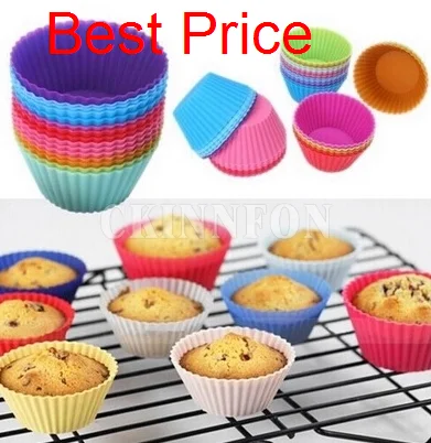 

300Pcs/Lot Silicone Cake Cupcake Liner Baking Cup Mold Muffin Round Cup Cake Tool Bakeware Baking Pastry Tools Kitchen 7cm