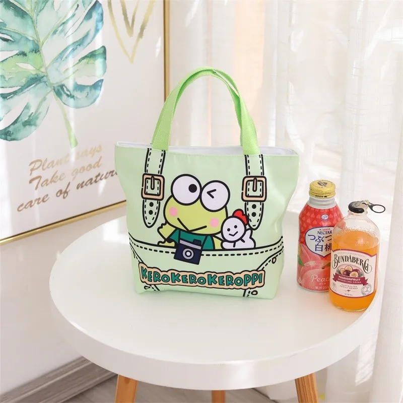 Kawaii Sanrio Kuromi Keroppi Hangyodon Водонепроницаемая ручная сумка для хранения холст с