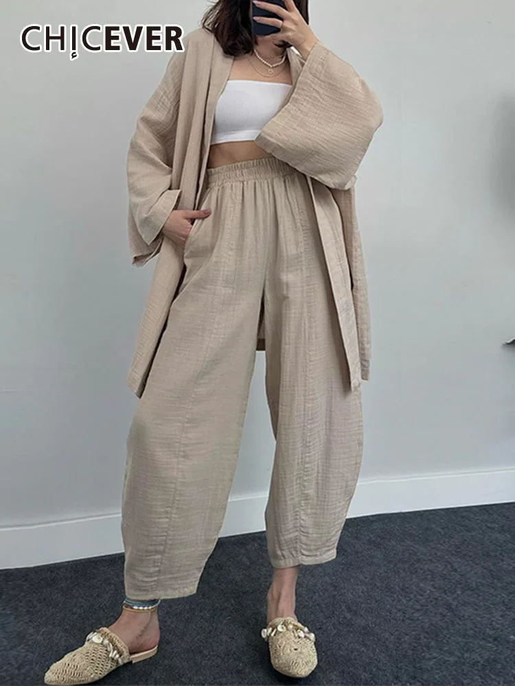 CHICEVER Minimalist Two Piece Sets For Women Open Stitch Long Sleeve Loose Tops High Waist Straight Pant Spring Set Female New
CHICEVER Minimalist Two Piece Sets For Women Open Stitch Long Sleeve Loose Tops High Waist Straight Pant Spring Set Female New