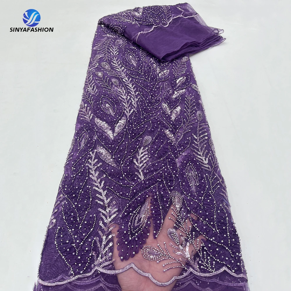 Sinya New Arrival Heavy Beaded Lace Fabric African Embroidery Handmade Beads Glitter Lace Fabric For Wedding Dresses
Sinya New Arrival Heavy Beaded Lace Fabric African Embroidery Handmade Beads Glitter Lace Fabric For Wedding Dresses
