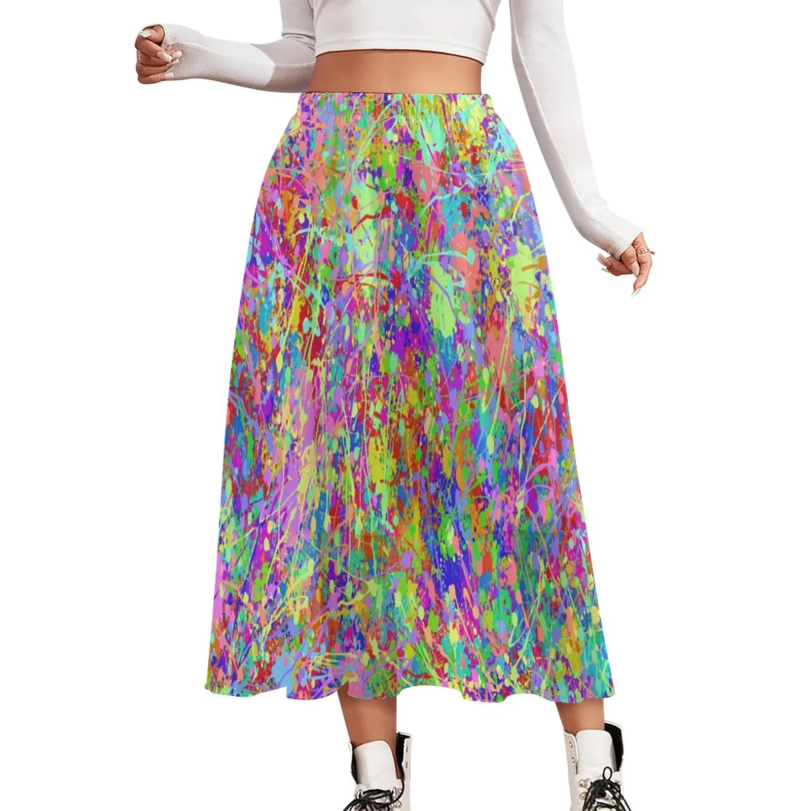 Fun Neon Paint Skirt Multicolor Splatters Y2K Long Skirts Vintage Boho Skirt Female Printed Oversize Clothes
Fun Neon Paint Skirt Multicolor Splatters Y2K Long Skirts Vintage Boho Skirt Female Printed Oversize Clothes
