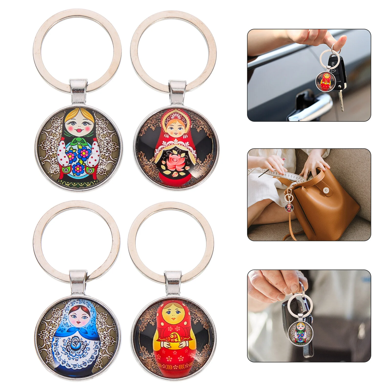 4Pcs Nesting Dolls Key Chains Matryoshka Dolls Keyring Keychain Pendants Bag Matryoshka Decor
4Pcs Nesting Dolls Key Chains Matryoshka Dolls Keyring Keychain Pendants Bag Matryoshka Decor