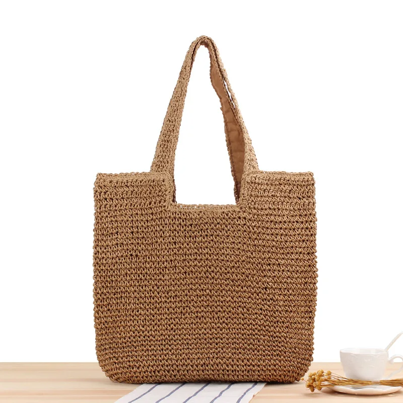 

Summer Straw Bag For Women Woven Handmade Handbag Large Capacity Lady Tote Vacation Beach Bag Rattan Shoulder Bag Bolsa 2023