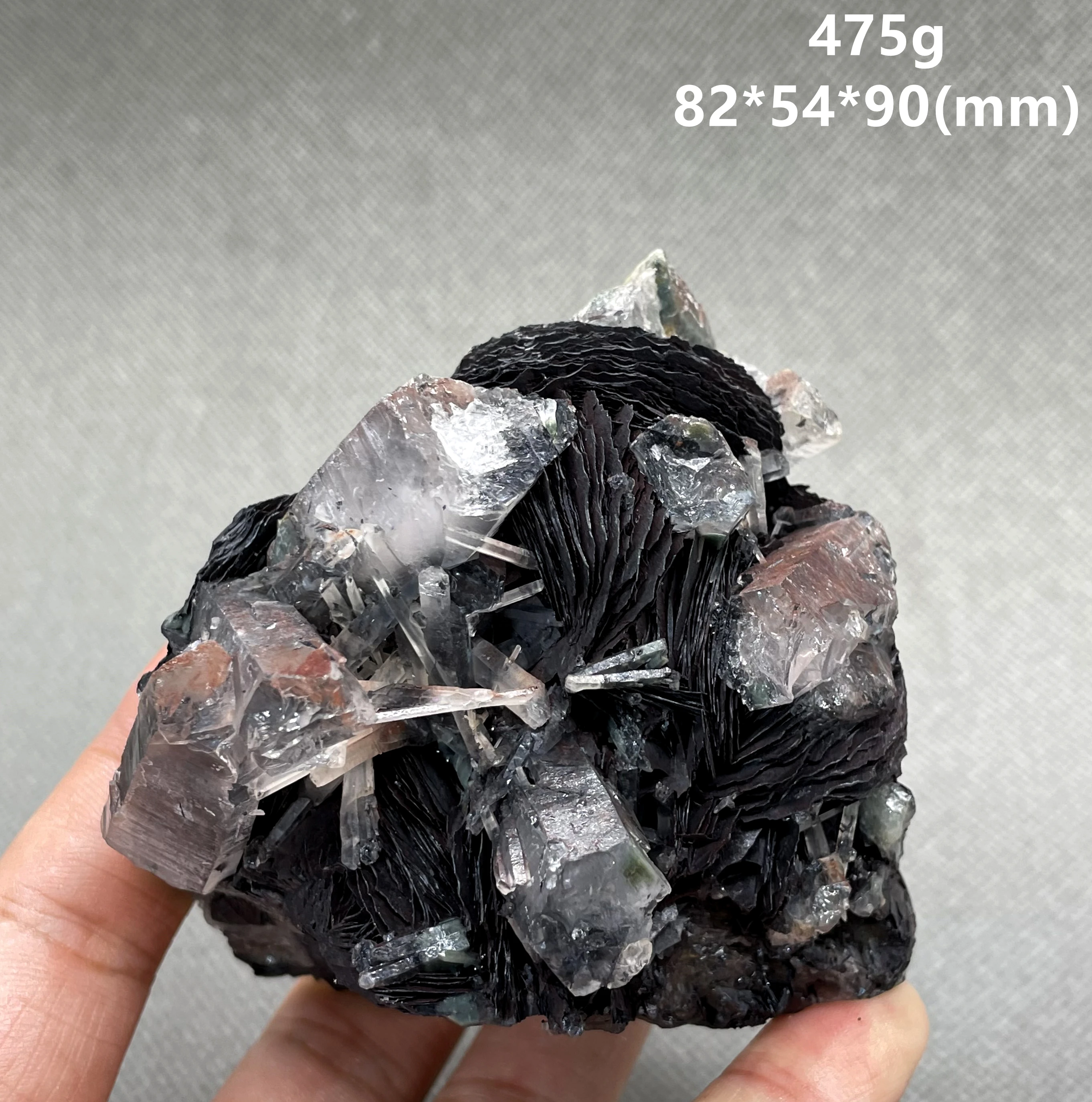 

NEW! 100% Natural Specular hematite and crystal symbiosis mineral specimen crystal stones and crystals quartz healing crystal