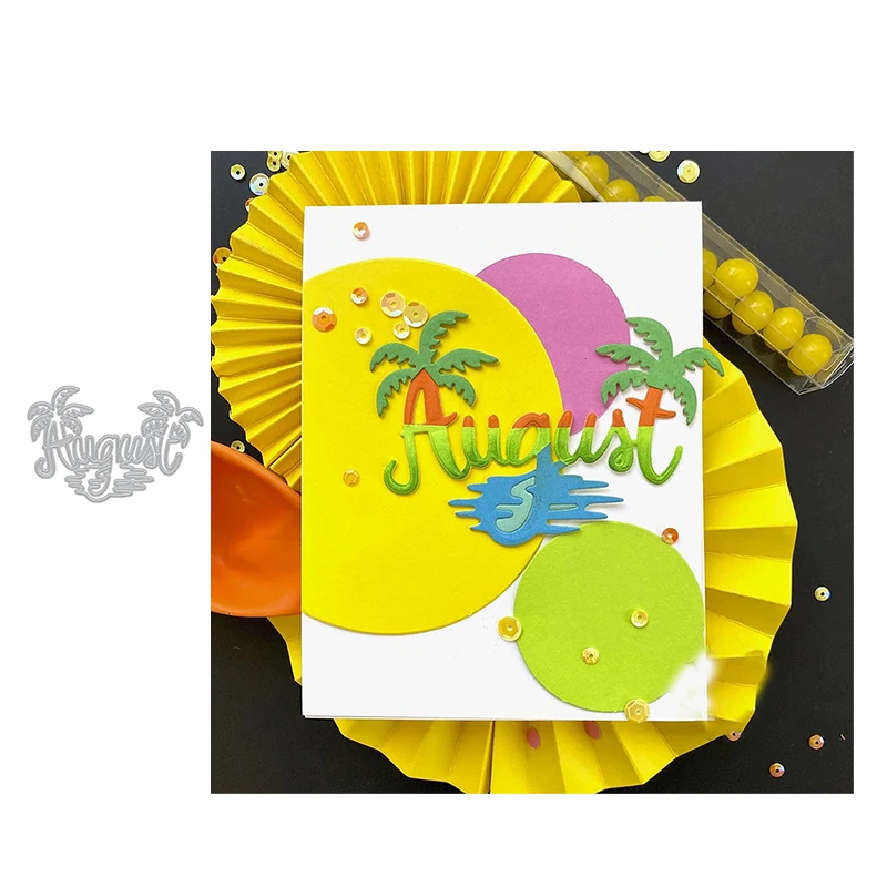 August Month Letter Beach Coconut Tree Metal Cutting Dies Craft for Scrapbooking Knife Mould Blade Punch Stencil Cut Model Decor
August Month Letter Beach Coconut Tree Metal Cutting Dies Craft for Scrapbooking Knife Mould Blade Punch Stencil Cut Model Decor