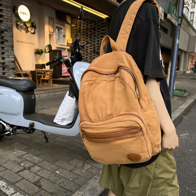 

Школьный ранец для женщин, парусиновый рюкзак для отдыха старшей и старшей школы, вместительный мужской