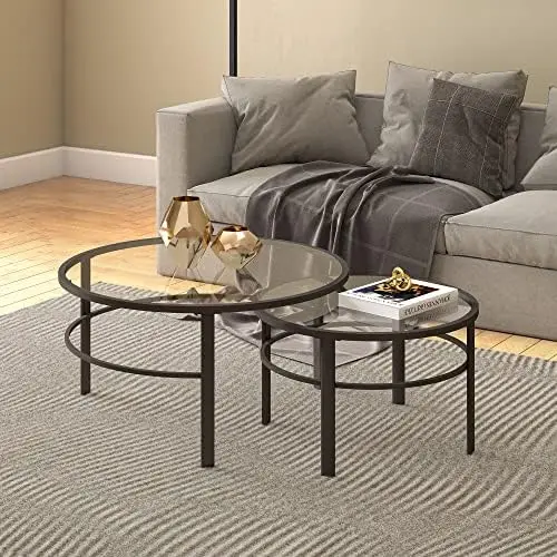 Round Nested Coffee Table in Brass, Coffee Table coffee tables for living room, studio apartment essentials Small coffee table T 
Round Nested Coffee Table in Brass, Coffee Table coffee tables for living room, studio apartment essentials Small coffee table T