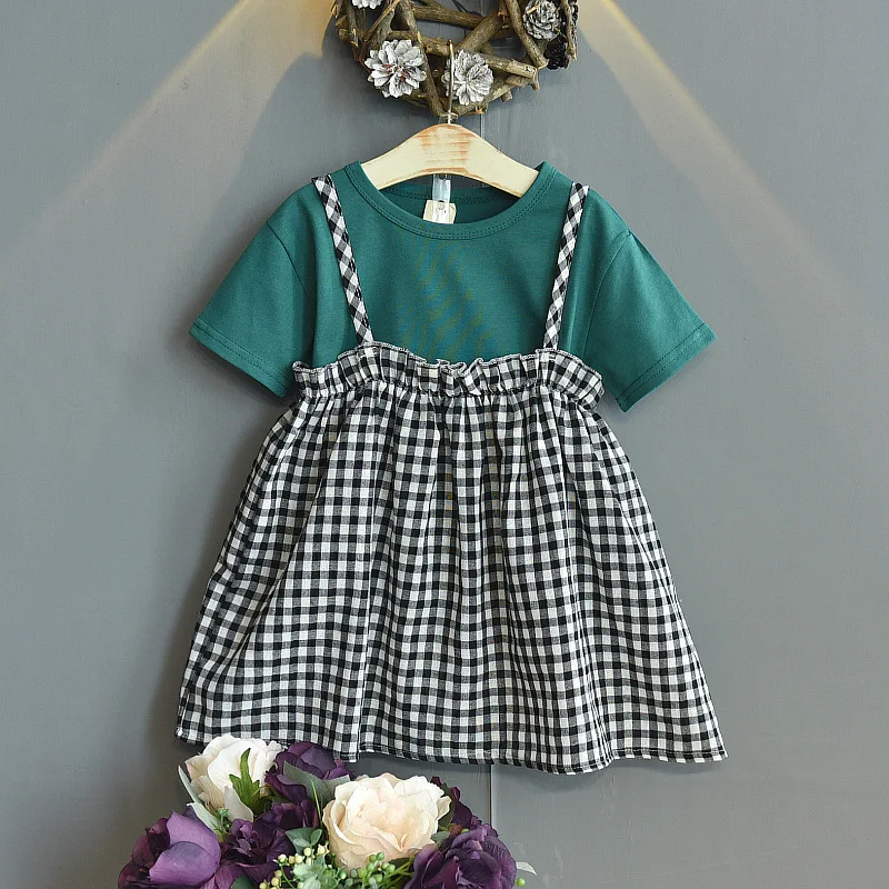 Girls Summer Simple Suit Solid Color Basic Short Sleeve + Plaid Suspender Skirt Two-Piece Set 2022 New Casual Children Clothes
Girls Summer Simple Suit Solid Color Basic Short Sleeve + Plaid Suspender Skirt Two-Piece Set 2022 New Casual Children Clothes