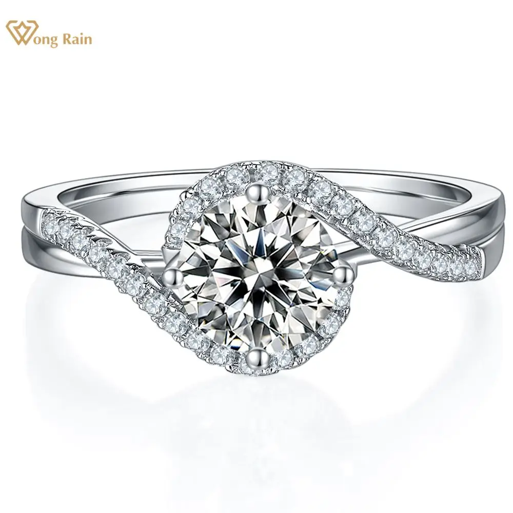 Wong Rain 925 Sterling Silver VVS1 Round Cut 1 CT D Color Real Moissanite Diamonds Wedding Engagement Ring Fine Jewelry With GRA
Wong Rain 925 Sterling Silver VVS1 Round Cut 1 CT D Color Real Moissanite Diamonds Wedding Engagement Ring Fine Jewelry With GRA