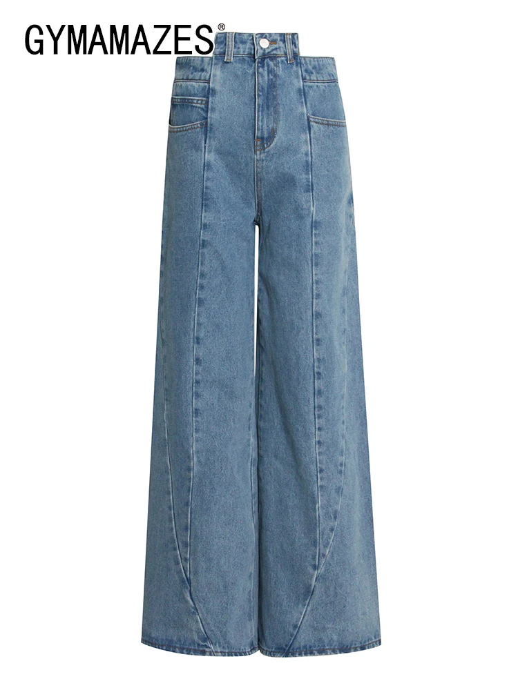 GYMAMAZES Loose Wide Leg Jeans For Women High Waist Patchwork Pockets Irregular Denim Pants Female Fashion Clothing 2022 Style
GYMAMAZES Loose Wide Leg Jeans For Women High Waist Patchwork Pockets Irregular Denim Pants Female Fashion Clothing 2022 Style