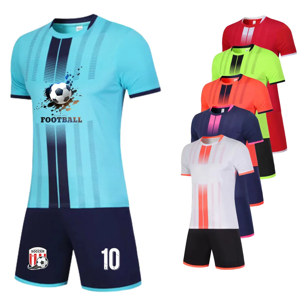 Sublimation Blank Soccer Jersey Sets for Men Children Stripe Print Custom 2 Piece Quick Dry Team Club Training Football Uniform
Sublimation Blank Soccer Jersey Sets for Men Children Stripe Print Custom 2 Piece Quick Dry Team Club Training Football Uniform