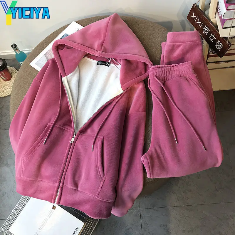 Спортивный костюм YICIYA женский из толстой флисовой толстовки на молнии и штанов, комплект из двух предметов, домашний костюм для бега
Спортивный костюм YICIYA женский из толстой флисовой толстовки на молнии и штанов, комплект из двух предметов, домашний костюм для бега
