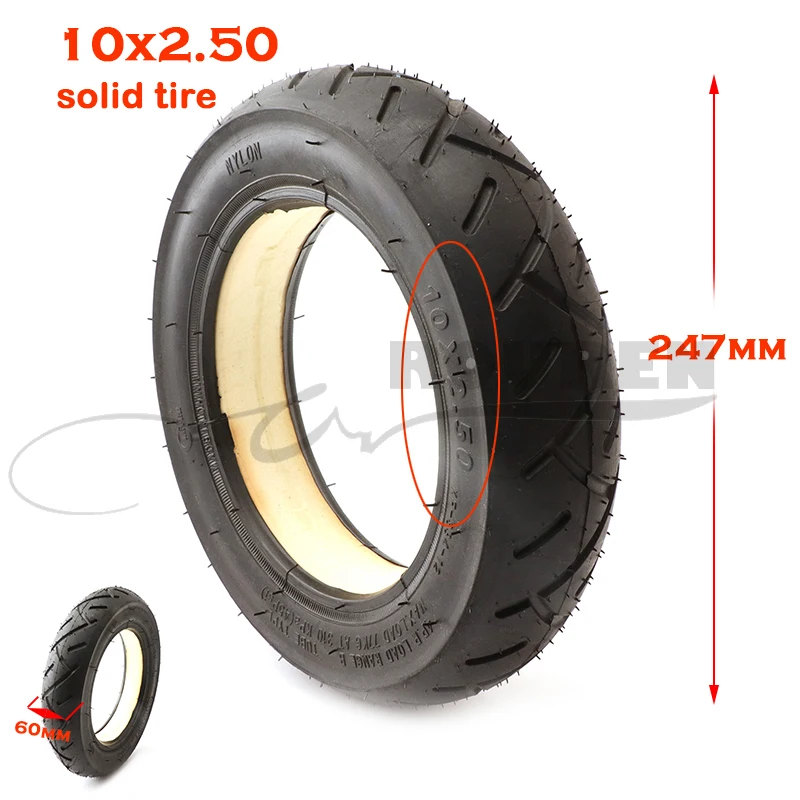 10x2.50 Solid Tire for Quick 3 ZERO 10X Inokim OX Folding Electric Scooter 10-inch Mini Motorrad Razor Tyre
10x2.50 Solid Tire for Quick 3 ZERO 10X Inokim OX Folding Electric Scooter 10-inch Mini Motorrad Razor Tyre