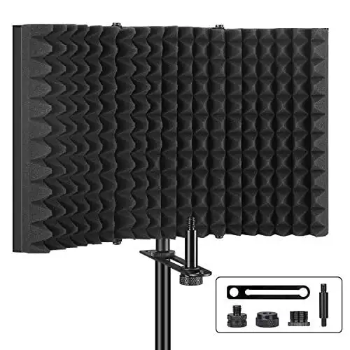Professional Studio Recording Microphone Isolation Shield, Pop Filter.High density absorbent foam is used to filter vocal. Suita
Professional Studio Recording Microphone Isolation Shield, Pop Filter.High density absorbent foam is used to filter vocal. Suita