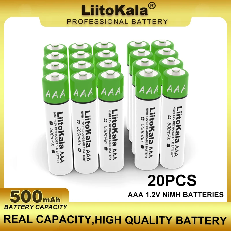 20PCS LiitoKala AAA 1.2V 500mAh NiMH Rechargeable Battery Suitable For Toys, Mice, Electronic Scales, Etc. wholesale
20PCS LiitoKala AAA 1.2V 500mAh NiMH Rechargeable Battery Suitable For Toys, Mice, Electronic Scales, Etc. wholesale