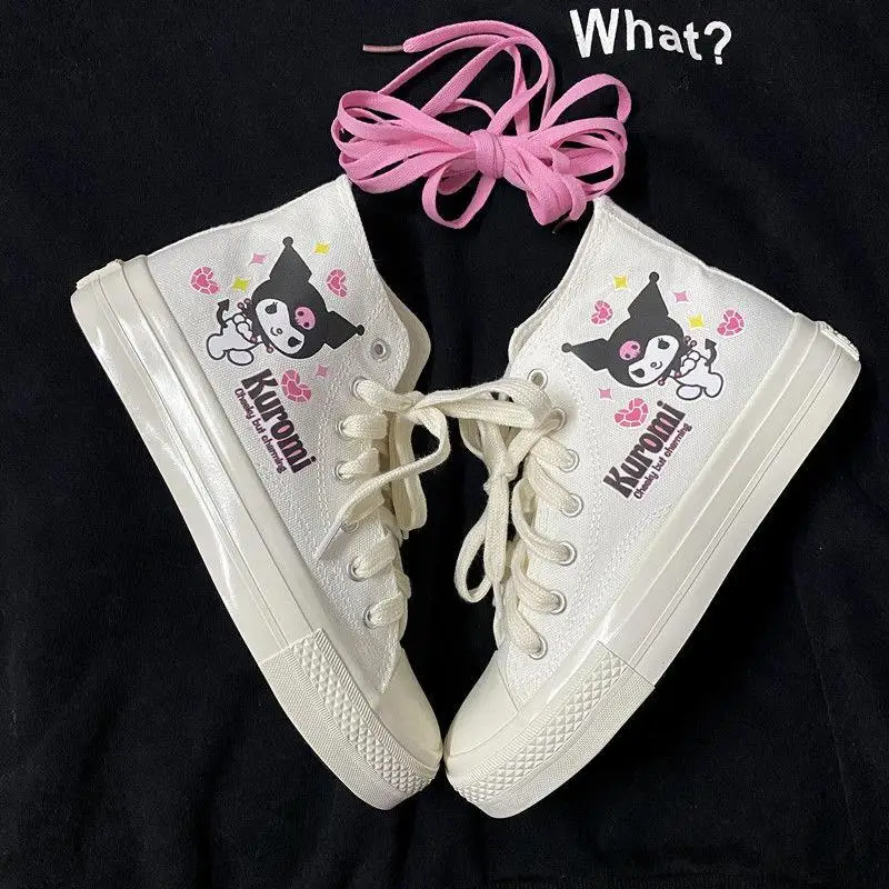 Kawaii Kuromi Canvas Shoes Sanrio Cartoon Soft Sole High Top Student Casual Shoes Cute Girls Outdoor Flat Shoes Couple Gift
Kawaii Kuromi Canvas Shoes Sanrio Cartoon Soft Sole High Top Student Casual Shoes Cute Girls Outdoor Flat Shoes Couple Gift
