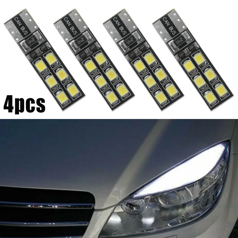 

4pcs Led T10-6SMD-2835 Car Light Error Free Eyebrow Eyelid Light Bulb 6000K White For Mercedes-Benz W204 C300 C350
