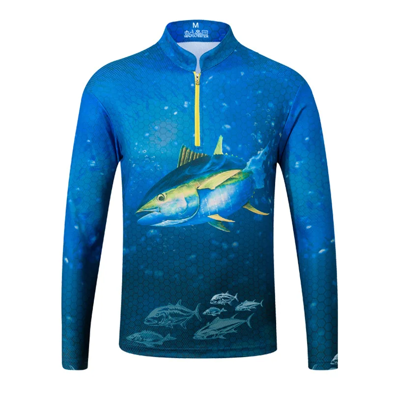 WHYY Outdoor Sunscreen Fishing Clothing Stand Collar Breathable Printing Men's Long Sleeve Mesh Thin Rock Fishing Jerseys 
WHYY Outdoor Sunscreen Fishing Clothing Stand Collar Breathable Printing Men's Long Sleeve Mesh Thin Rock Fishing Jerseys