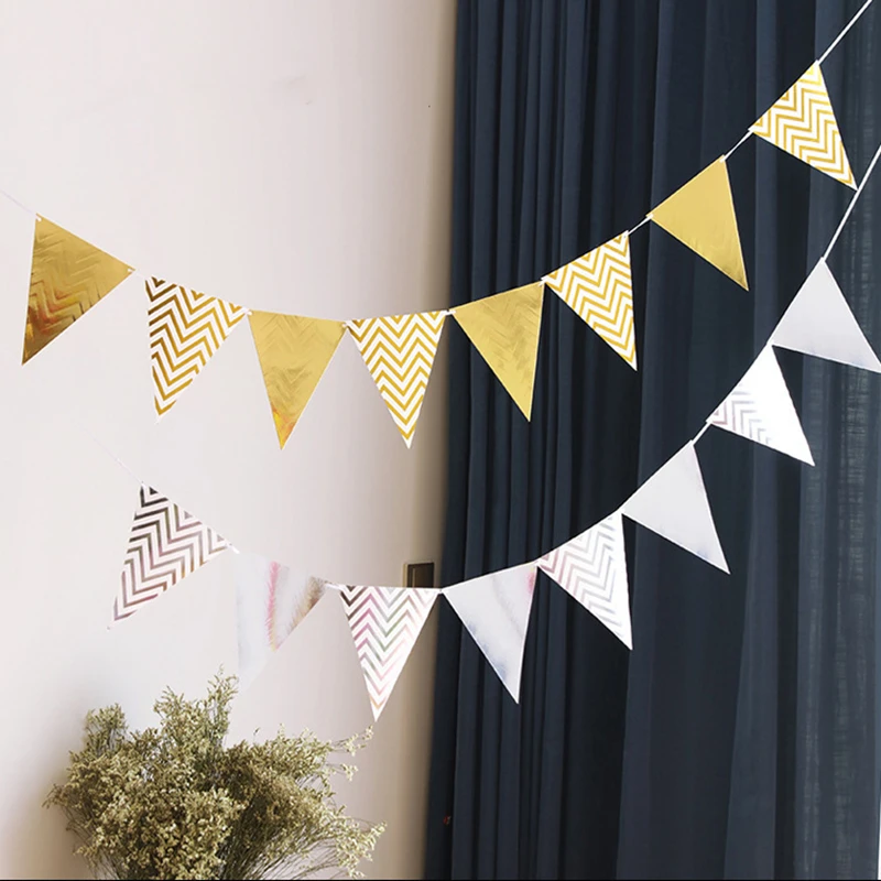 Wavy Pattern Bronzing Triangle Flag Birthday Party Decoration Hanging Flag Party Banner
Wavy Pattern Bronzing Triangle Flag Birthday Party Decoration Hanging Flag Party Banner