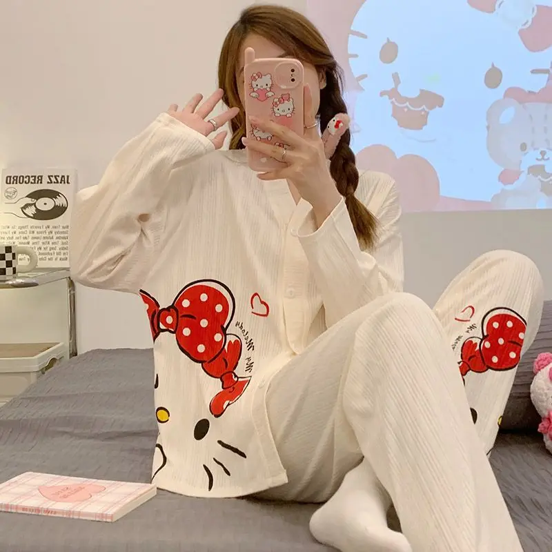 2022 New Hello Kitty Pajamas Pajama Pants Japanese Spring Autumn Long Sleeve Cotton Kawaii Cute Cartoon Pajamas Home Clothes
2022 New Hello Kitty Pajamas Pajama Pants Japanese Spring Autumn Long Sleeve Cotton Kawaii Cute Cartoon Pajamas Home Clothes