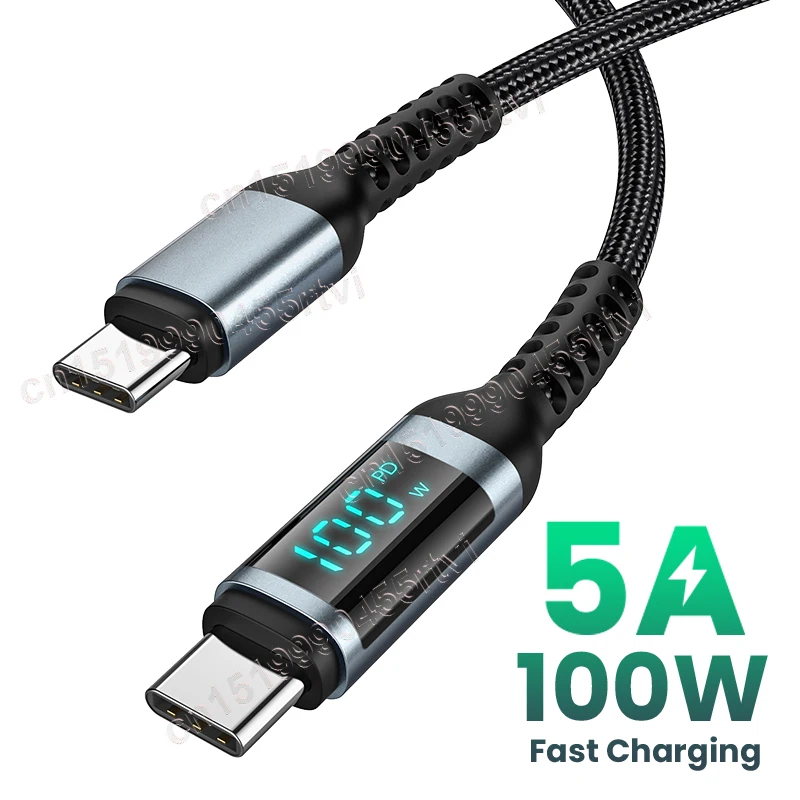 Кабель USB Type-C на USB C со светодиодным дисплеем, 100 Вт
Кабель USB Type-C на USB C со светодиодным дисплеем, 100 Вт