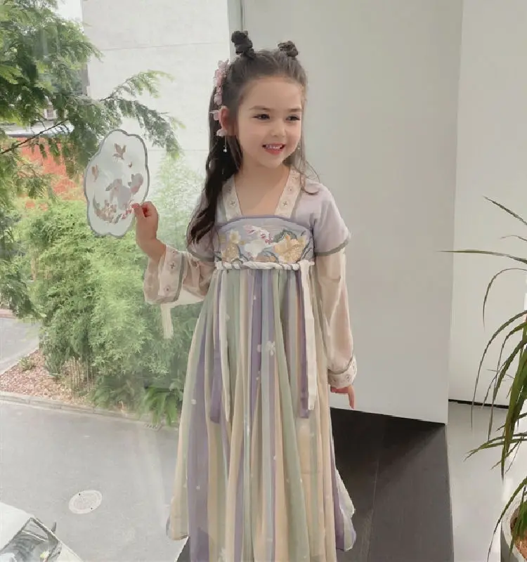 Chinese Cheongsam Hanfu Girls Embroidery Handmade Yarn Colorful Full Breasted Ru Skirt Children Vintage Costumes Set 2022 New
Chinese Cheongsam Hanfu Girls Embroidery Handmade Yarn Colorful Full Breasted Ru Skirt Children Vintage Costumes Set 2022 New