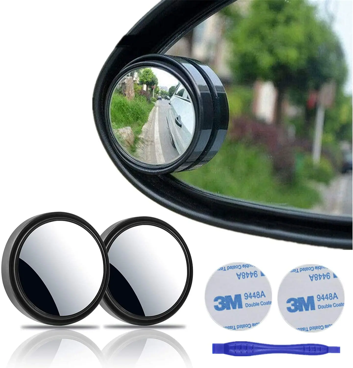 2 pcs Blind Spot Mirrors, 2" Round HD Glass Convex 360° Wide Angle Side Rear View Mirror Housing for Cars SUV and Trucks
2 pcs Blind Spot Mirrors, 2" Round HD Glass Convex 360° Wide Angle Side Rear View Mirror Housing for Cars SUV and Trucks