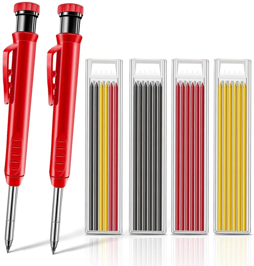Solid Carpenter Pencil Set Woodworking Tools Mechanical Pencil 3 Colors Refill Construction Job Tools Carpentry Marking Scriber
Solid Carpenter Pencil Set Woodworking Tools Mechanical Pencil 3 Colors Refill Construction Job Tools Carpentry Marking Scriber