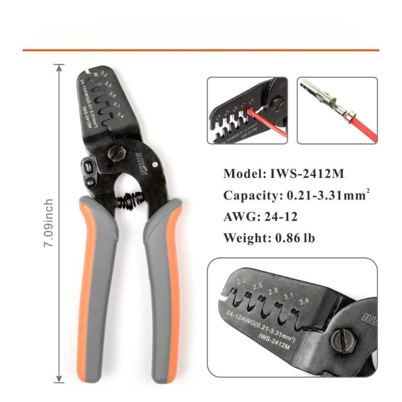 1pcs 2412M Crimping Tools for Terminal and Connector Multi-function Wire Stripper Cable Cutter Plier
1pcs 2412M Crimping Tools for Terminal and Connector Multi-function Wire Stripper Cable Cutter Plier