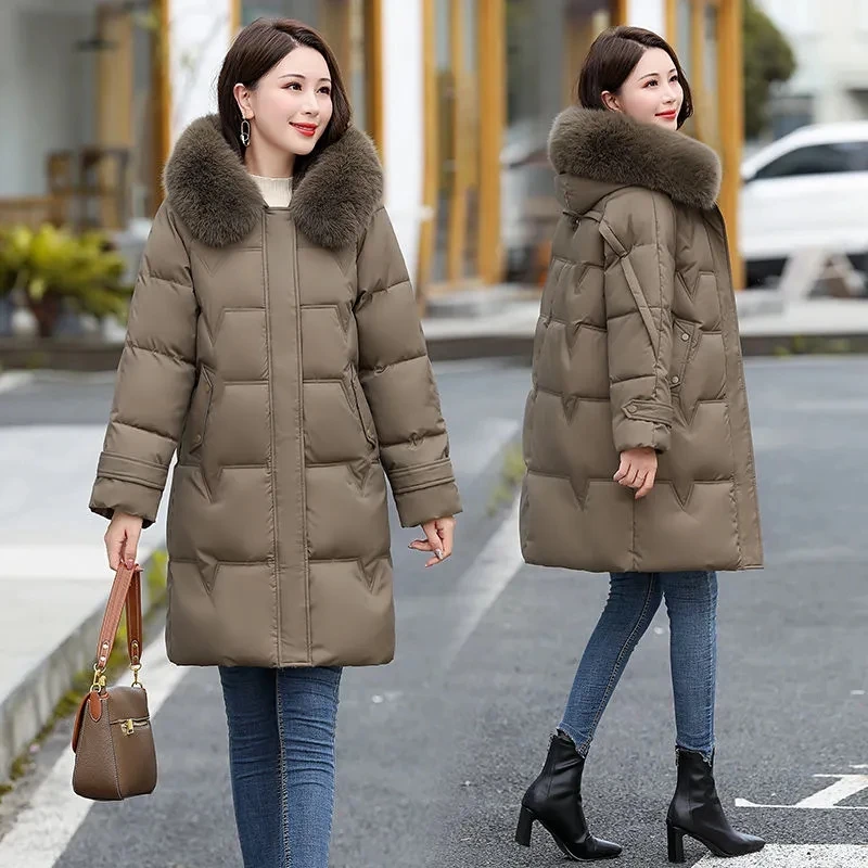 2023 New Women Fur Collar Down Jacket Women'S Medium-Length Warm Thicken Cotton Coat White Duck Down Parkas Coat
2023 New Women Fur Collar Down Jacket Women'S Medium-Length Warm Thicken Cotton Coat White Duck Down Parkas Coat