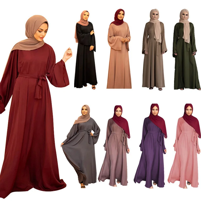 

Jilbabs Ramadan Eid Muslim Woman Prayer Outfits Islamic Clothing Abaya Dress Jilbeb Long Khimar Hijab Robe Solid Color Abaya