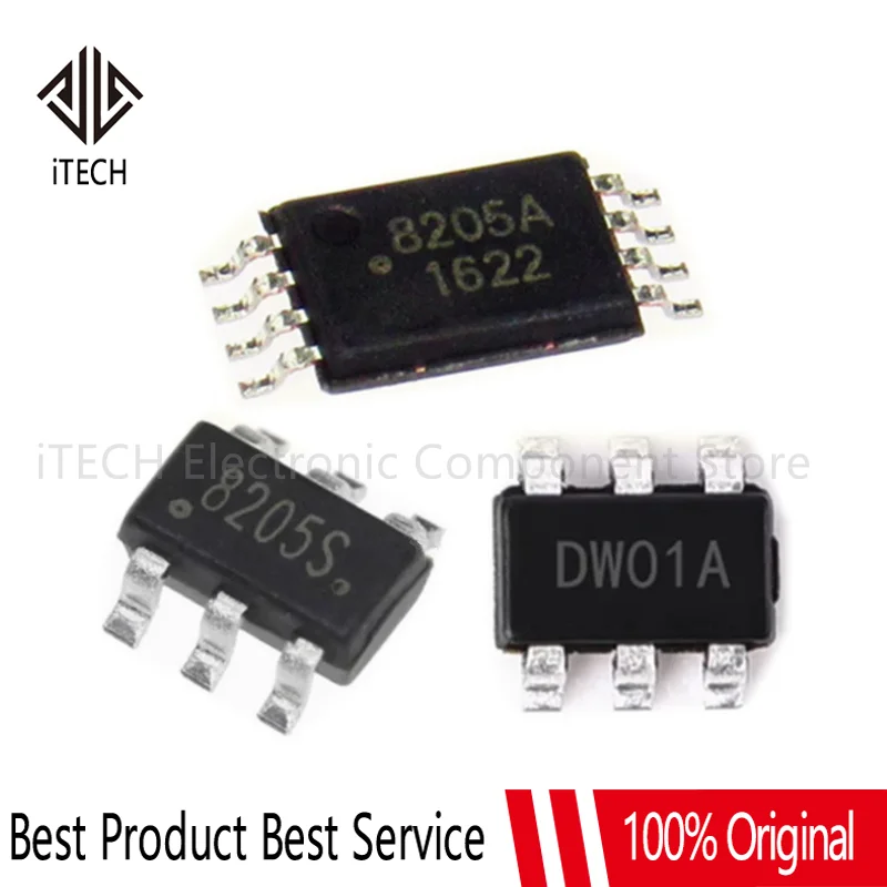 

10PCS DW01 DW01A DW02A DW03D DW06D DW07D 8205A 8205S FS8205A SOT23-5/6 TSSOP8 SMD Cell Lithium-ion/Polymer Battery Protection IC