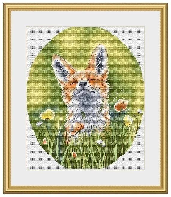 

Fox in the Grass Cross Stitch Embroidery Kits Craft Needlework Set Cotton Thread Unprinted Canvas New Design For home 29-33