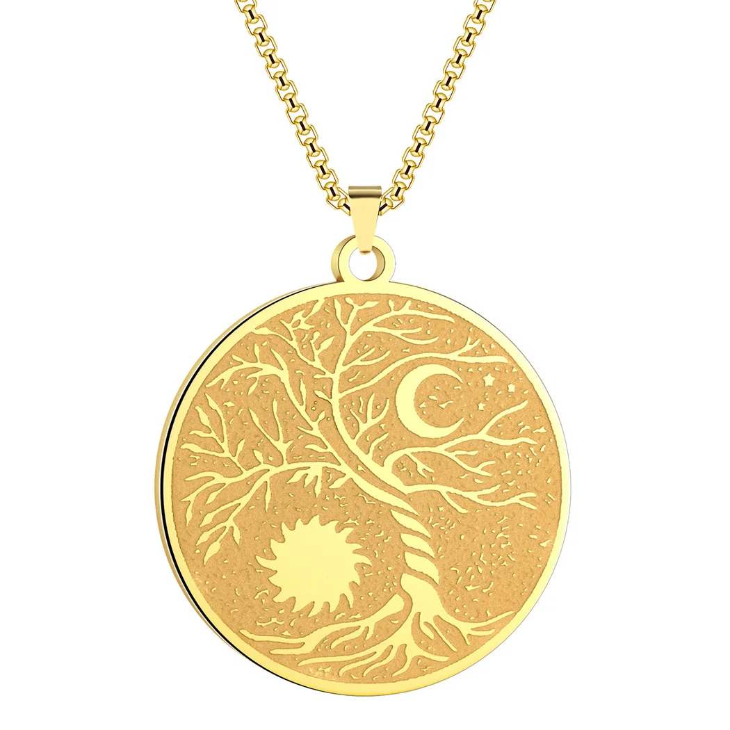 Stainless Steel Yin-Yang Moon Sun Tree For Men Life Tree Pendant Necklace Fashion Jewelry Accessories Birthday Gift Choker
Stainless Steel Yin-Yang Moon Sun Tree For Men Life Tree Pendant Necklace Fashion Jewelry Accessories Birthday Gift Choker