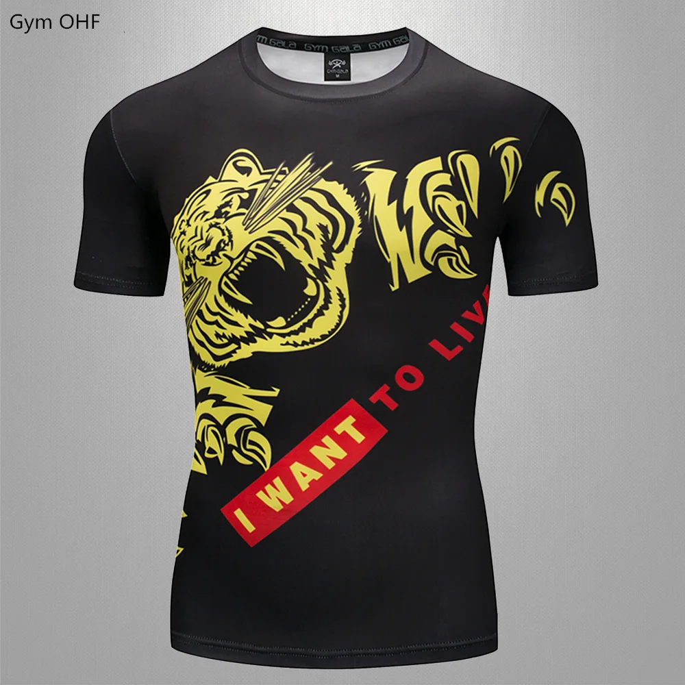 

Comppress Men T shirt MMA Rashguard Boxing Mens Muay Thai Kickboxing Jerseys Gym Fitness Training Sport Jiu Jitsu T shirts Man