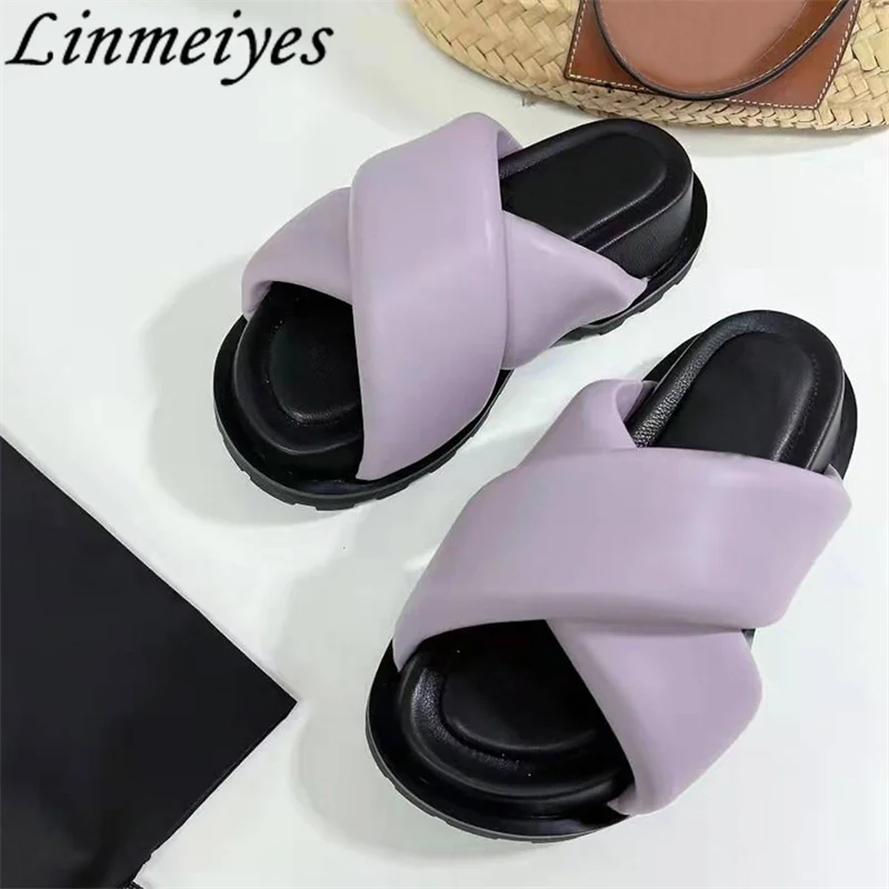 Women Slippers Genuine Leather Thick Sole Mules Shoes Casual Flat Holiday Beach Shoes Woman Summer Platform Slippers For Women
Women Slippers Genuine Leather Thick Sole Mules Shoes Casual Flat Holiday Beach Shoes Woman Summer Platform Slippers For Women