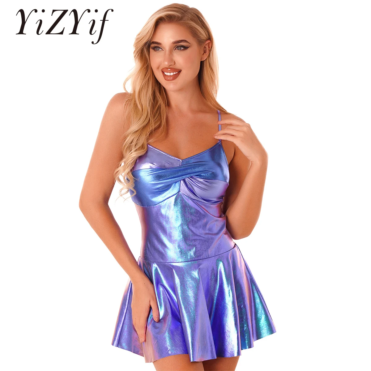 Women Metallic Ballet Dance Dress Figure Ice Skating Costume Adults Ballroom Competition Dancewear Sexy Party Nightclub Dress
Women Metallic Ballet Dance Dress Figure Ice Skating Costume Adults Ballroom Competition Dancewear Sexy Party Nightclub Dress