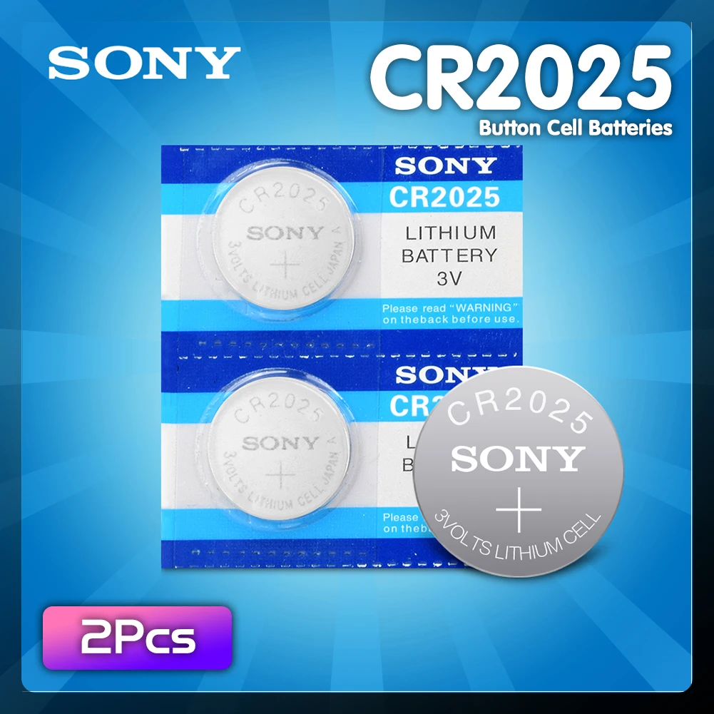 SONY 2Pcs CR2025 Button Cell Batteries 3V Lithium Battery Single Use 5003LC for Watch Remote Control Toy Computer Calculator
SONY 2Pcs CR2025 Button Cell Batteries 3V Lithium Battery Single Use 5003LC for Watch Remote Control Toy Computer Calculator
