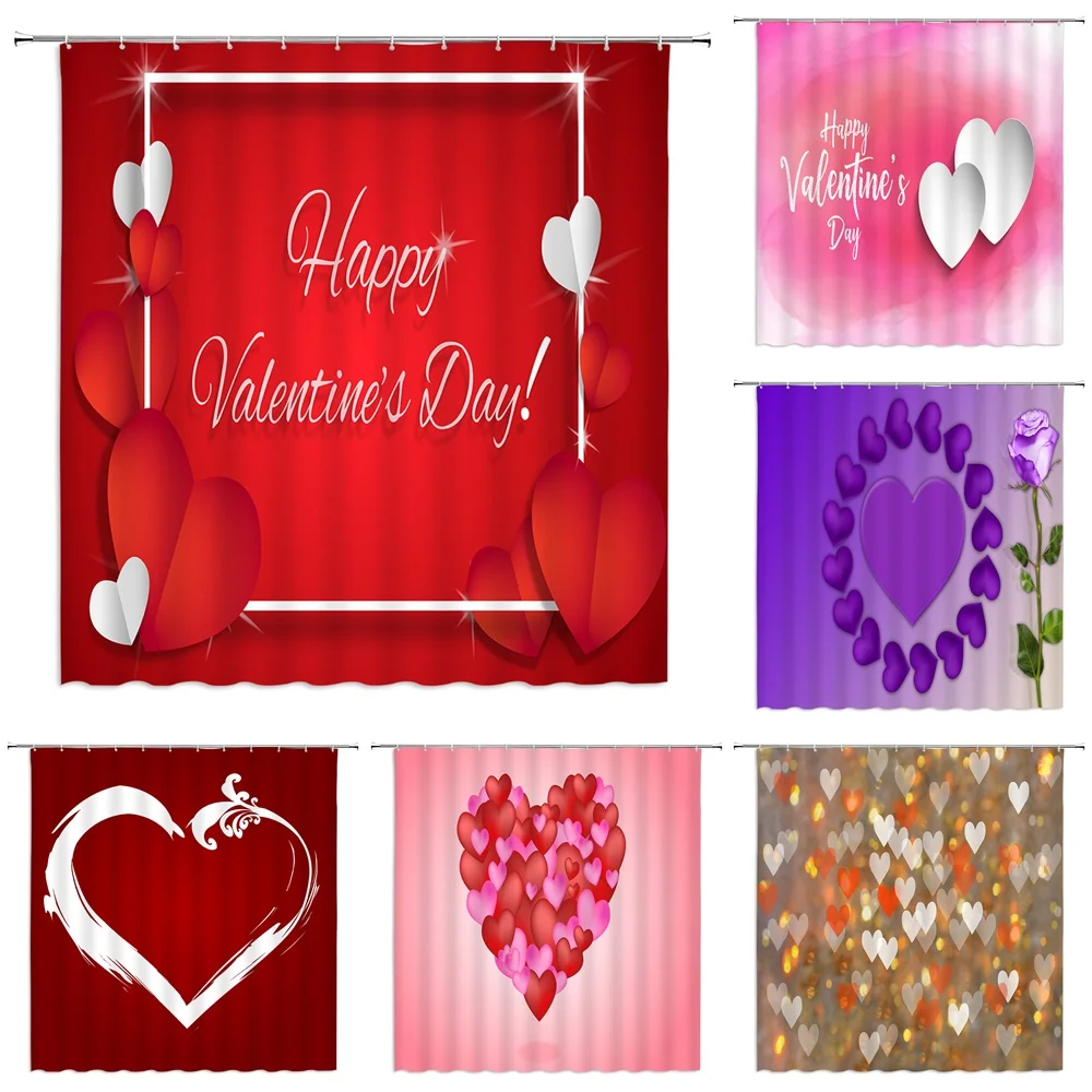 Valentine's Day Shower Curtains Love Heart Waterproof Print Bath Curtain for Bathroom Bathtub Large Wide Bathing Cover Home
Valentine's Day Shower Curtains Love Heart Waterproof Print Bath Curtain for Bathroom Bathtub Large Wide Bathing Cover Home