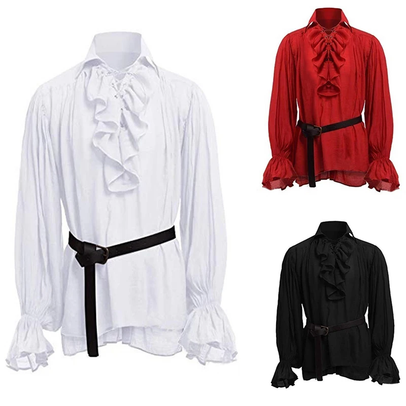 Medieval Viking Halloween Costumes Autumn Casual Shirts Steampunk Cosplay Bandage Long Sleeve Ruffled Shirt Gothic Blouse Tops
Medieval Viking Halloween Costumes Autumn Casual Shirts Steampunk Cosplay Bandage Long Sleeve Ruffled Shirt Gothic Blouse Tops